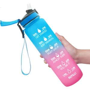 Kilitli Kapak 1000 ml Kırılmaz Tritan Matara (Yurt Dışından)
