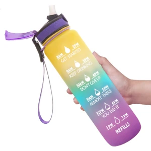Kilitli Kapak 1000 ml Kırılmaz Tritan Matara (Yurt Dışından)