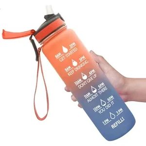 Kilitli Kapak 1000 ml Kırılmaz Tritan Matara (Yurt Dışından)
