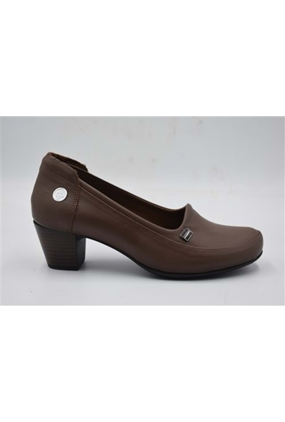 Mammamia D22YA-3360-B Kadın Günlük Topuklu Ayakkabı - Taba - 38