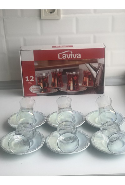 Laviva 12 Parça Çay Bardağı Seti Mio Antik Collection Turkuaz