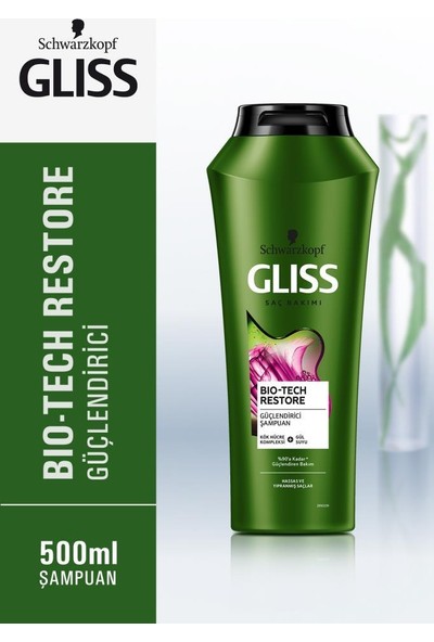 Schwarzkopf Gliss Bio-Tech Güçlendirici Saç Bakım Şampuanı 500 ML