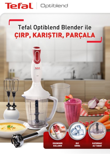 HB1741 Optiblend Blender Seti 1000 W Kırmızı - 9100039411