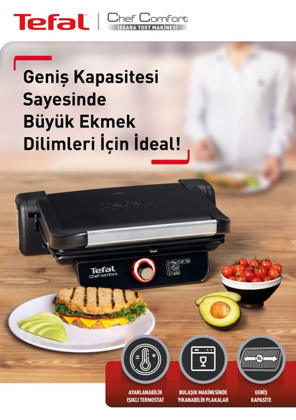 GC2228 Chef Comfort Tost Makinesi Siyah - 9100040087