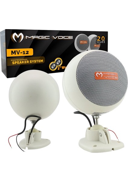 Magicvoice Mv 12 7.5 cm 20W Sarkıt Hoparlör 2'li Takım 260004