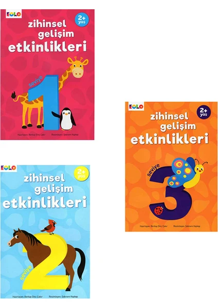 +2 Yaş Zihinsel Gelişim Etkinlikleri 3’lü Set – Seviye 1-2-3