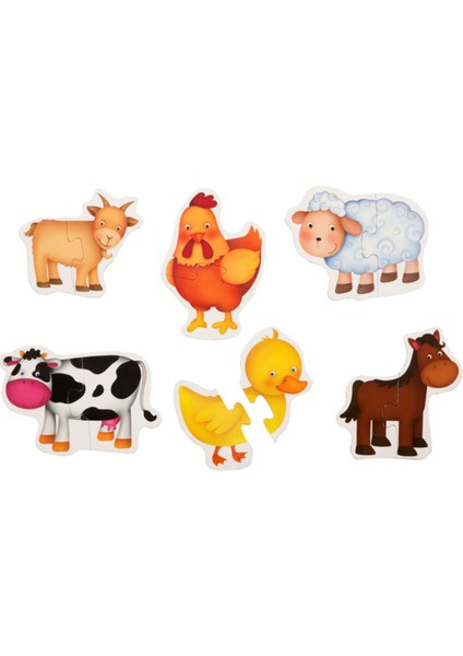 Eolo +1 Yaş Çiftlik Hayvanları ve Orman Hayvanları Baby Puzzle 2’li Set (Eolo)