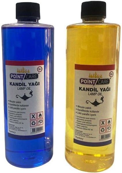 Mavi Sarı Kandil Yağı Kokusuz Dumansız Iç Mekan Gaz Lambası Yakıtı 400 ml 2'li Set