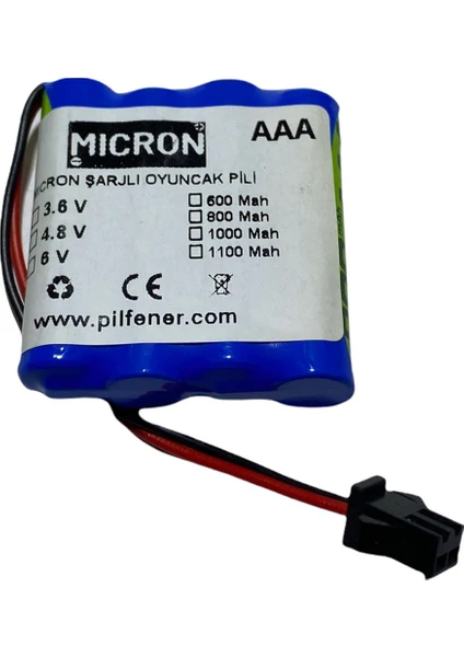 4.8V 800 Mah Aaa Uzaktan Kumandalı Şarjlı Araba Pili (Bataryası)