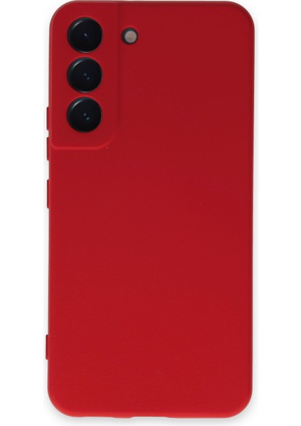 Samsung Galaxy S22 Kapak Kamera Korumalı Içi Kadife Lansman Silikon Kılıf - Kırmızı