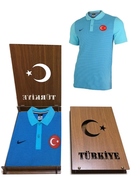 Milli Takım Forma Türkiye Pamuklu Polo Yaka Orijinal Tshirt (Ahşap Kutulu)