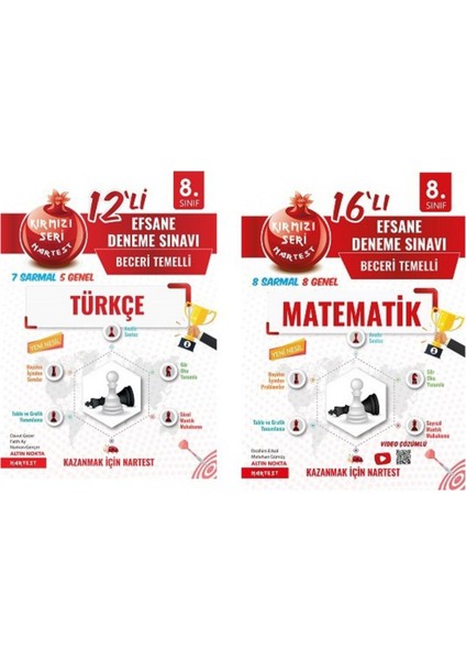 8. Sınıf (Kırmızı Seri) Matematik-Türkçe LGS Deneme Seti