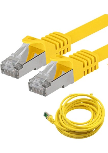 CAT7 S/FTP Ethernet (Network, LAN) Kablosu, Sarı, 50 cm