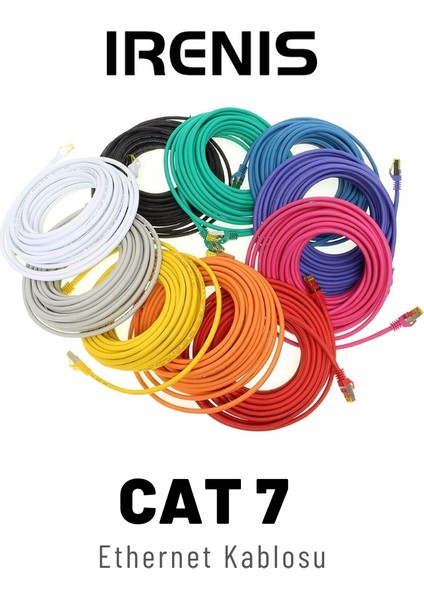 CAT7 S/FTP Ethernet (Network, LAN) Kablosu, Kırmızı, 1 metre