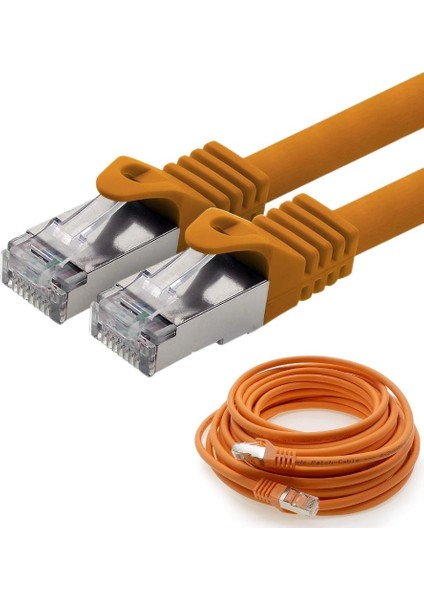 CAT7 S/FTP Ethernet (Network, LAN) Kablosu, Turuncu, 50 cm