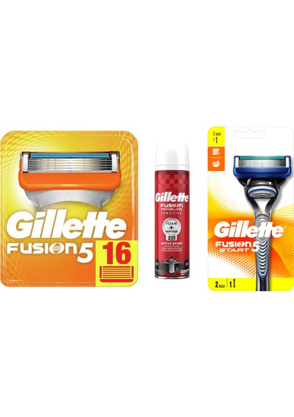 Fusion 16'lı Yedek+Proglide Köpük+Fusion Start 2up