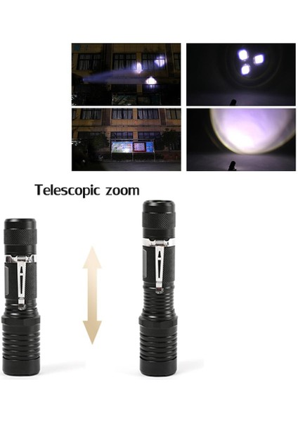 Elfeland 3xt6 LED El Feneri 5 Mod Zumlanabilir Lamba 18650/AAA Şarj Seti (Yurt Dışından)