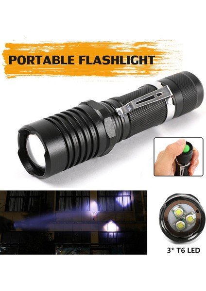 Elfeland 3xt6 LED El Feneri 5 Mod Zumlanabilir Lamba 18650/AAA Şarj Seti (Yurt Dışından) fiyatları