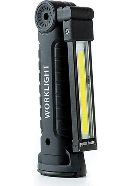 Fu USB Şarj Cob Katlanır Oto Tamir Lambası Çalışma Lambası Büyük 10W - Siyah (Yurt Dışından)