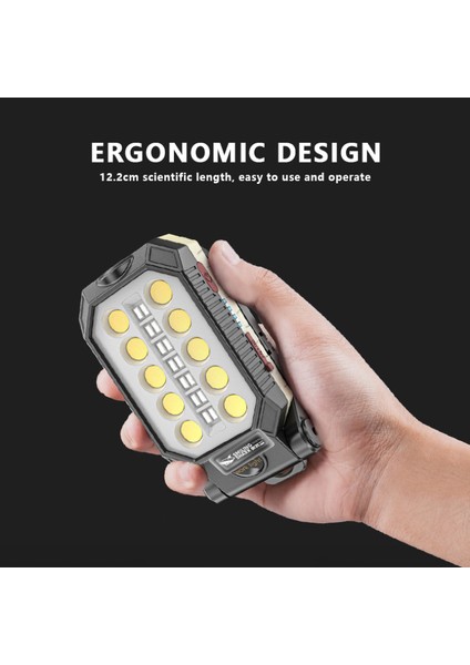 USB Şarj Edilebilir Cob Çalışma Işığı Taşınabilir LED El Feneri Ayarlanabilir Su Geçirmez Kamp Feneri Kırmızı ve Mavi Işıklı Mıknatıs Tasarımı (Yurt Dışından) modelleri