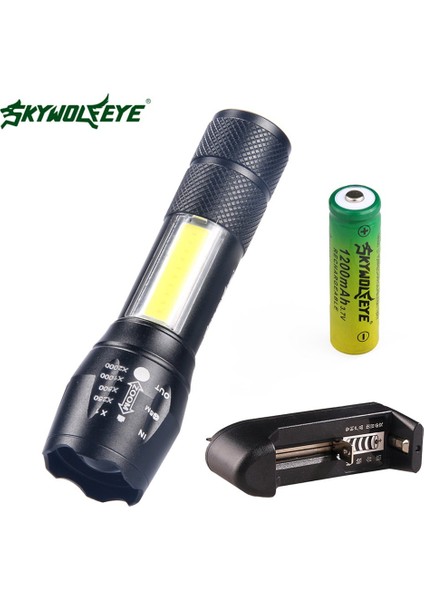 Te E61 Taktik LED El Feneri Teleskopik El Feneri Taşınabilir Güçlü Pratik (Yurt Dışından)