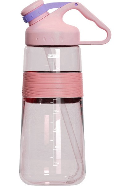 Dış Mekan Şişe Suluk 1500ML Matara Saman ile Yüksek Kapasiteli (Yurt Dışından)