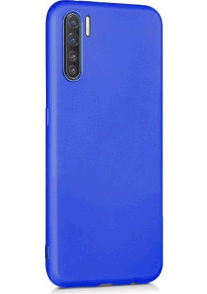 Oppo Reno 3 Mavi Silikon Rubber Kılıf Arka Kapak