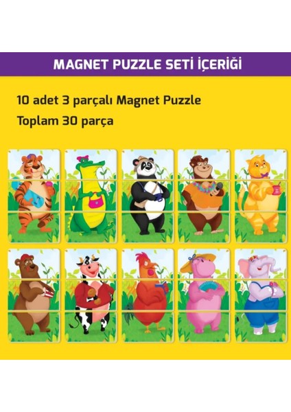 Yükselen Zeka Yayınları 2+ Magnet Puzzle ve 2-4 Yaş Sıralama Kartları