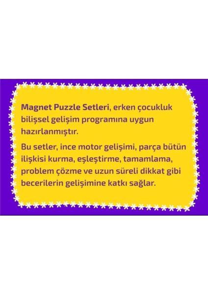 Yükselen Zeka Yayınları 2+ Magnet Puzzle ve 2-4 Yaş Sıralama Kartları