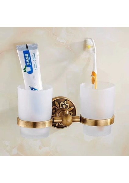 Banyo Aksesuarları Seti Antik Oyma Bronz Alüminyum Banyo Aksesuarları Depolama Raf Havlu Askısı Doku Tutucu Tuvalet Fırçası | Banyo Donanım Setleri (Yurt Dışından)