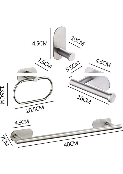 4-Piece Setmatte Siyah Çift Havlu Barları Banyo Havlu Askı Uzay Alüminyum Banyo Aksesuarları Havlu Askısı Havlu Yüzük Tuvalet Fırçası | Banyo Donanım Setleri (Yurt Dışından)