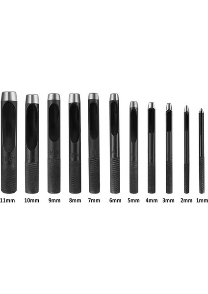 338PCS 60 120320 Zımpara Bandı 3/8 1/4 1/2 Lastik Mandrelli ve 11 Adet Yuvarlak Çelik Delikli Punch Seti, 1-11MM