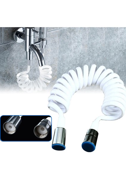 Kcasa 1.8m Pvc Yaylı Esnek Geri Çekilebilir Hortum, Duş Başlığı Tuvalet Bide Duş Su Borusu modelleri