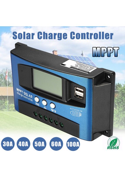 Srıwen 60A Mppt Solar Şarj Kontrol Cihazı Çift USB LCD Ekran 12V 24V Otomatik Güneş Pili Paneli Şarj Regülatörü Yüklü