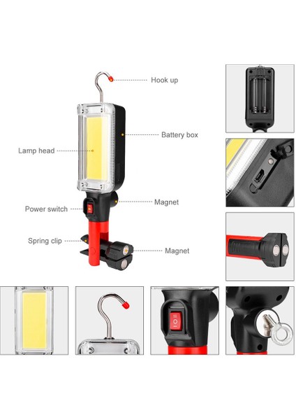 Guangdong Spirit USB Şarjlı Taşınabilir Manyetik El Feneri  -Siyah (Yurt Dışından)