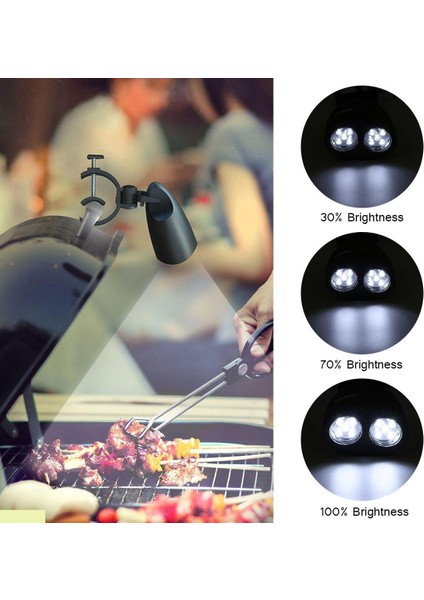 10 LED Barbekü Izgara Barbekü Sensörü Işık Açık Su Geçirmez Kolu Montaj Klipsi Kamp Lambası Dc 4.5V (Yurt Dışından)