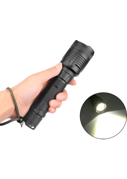 Yüksek Güçlü LED El Feneri XHP70 2200LM Su Geçirmez Yakınlaştırma (Yurt Dışından)