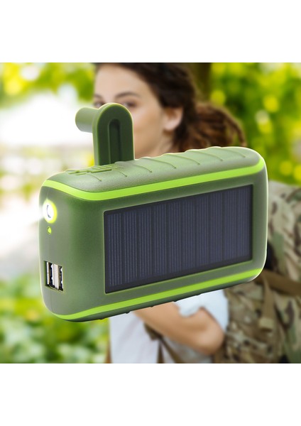 Çok Fonksiyonlu Güneş Enerjisi Güç Bankası 8000MAH El Krank Dinamo Powered Outdoors Solar Charger (Yurt Dışından)