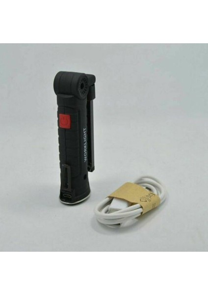 USB Şarjlı El LED Katlanır Çalışma Işığı Çok Fonksiyonlu El Feneri (Yurt Dışından)
