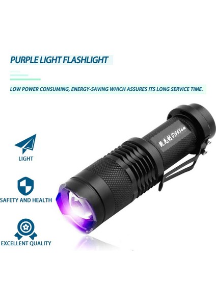 395NM Uv Özellikli LED El Feneri -Siyah (Yurt Dışından) indirimleri