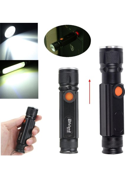 15K-LM Elfeland USB Şarj Edilebilir T6 + Cob LED 3 Modlu Taktik El Feneri (Yurt Dışından) modelleri
