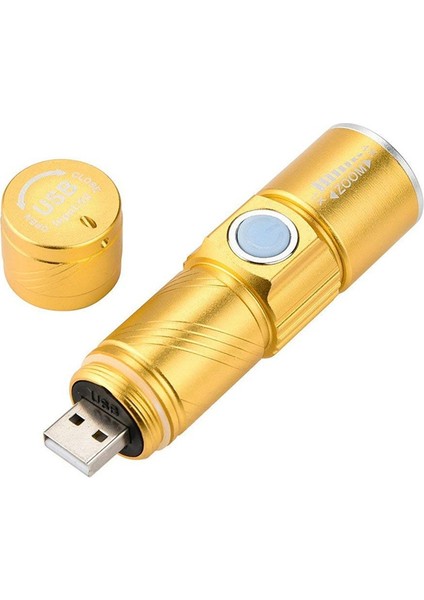 USB Parlama Yakınlaştırma El Feneri Şarj Mini Parlama El Feneri Bisiklet Farları (Yurt Dışından)