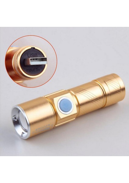 USB Parlama Yakınlaştırma El Feneri Şarj Mini Parlama El Feneri Bisiklet Farları (Yurt Dışından) fırsatları