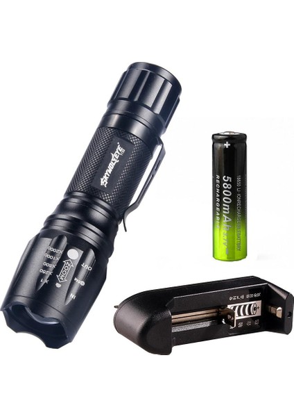 Skywolfeye Dış Mekan Alüminyum El Feneri T6 5mode Zumlanabilir + 18650 Pil (Yurt Dışından) fiyatları