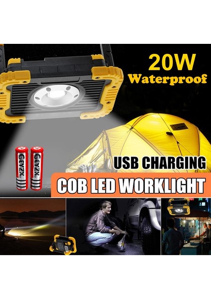 Evinizi Dekore Edin 20W Cob LED Projektör El Feneri Outdoor Camping Spot Worklamp 18650 (Yurt Dışından) modelleri