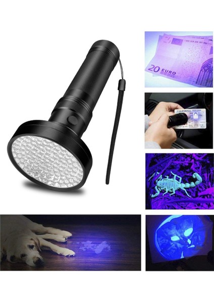Alüminyum Uv Ultra Violet 100 LED El Feneri Mor El Fenerimeşale Işığı Lambası (Yurt Dışından)