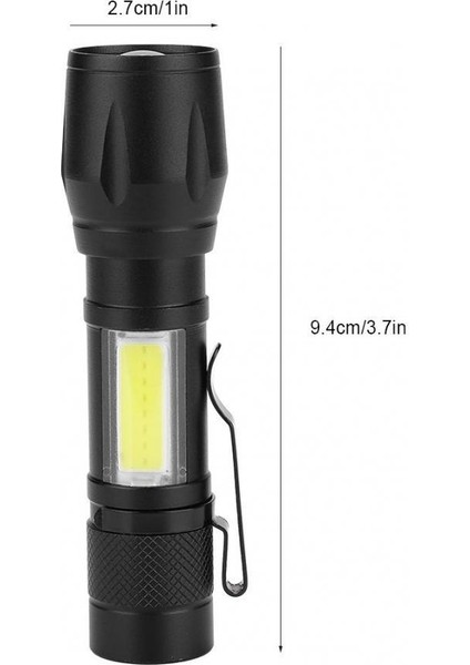 Taşınabilir Hafif USB Şarj Edilebilir LED El Feneri Cob Lambası Torç Flaşı (Yurt Dışından) fırsatları