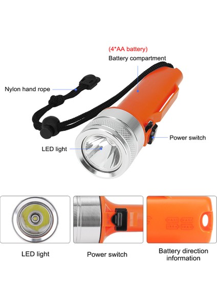 Yeni LED T6 Üç Modlu Gün Işığında Dalış Suya Dayanıklı Dış Mekan El Feneri Işığı (Yurt Dışından) indirimleri