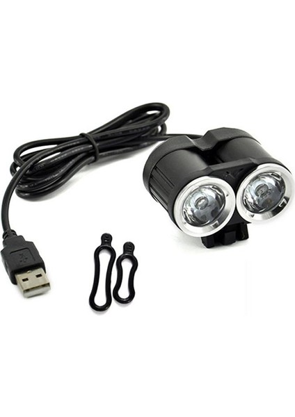 Gerçek 2000LM 2 x Xm-L T6 LED USB Su Geçirmez Lamba Bisiklet Bisiklet Far (Yurt Dışından)