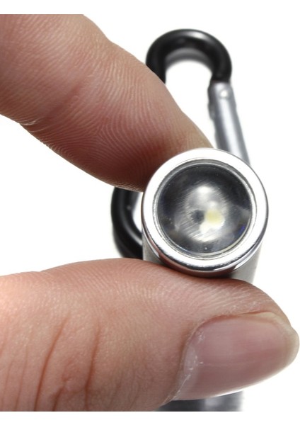 Mini LED Dışbükey Ayna El Feneri Lamba Anahtarlık Işık Torch Anahtarlık Siyah (Yurt Dışından)